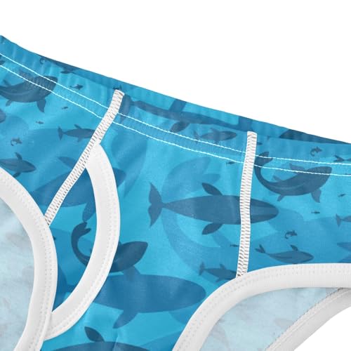 Boys' Exclusive Briefs Toddler Underwear 95% Combed Cotton Boxerbriefs 2T Whale Pattern 844