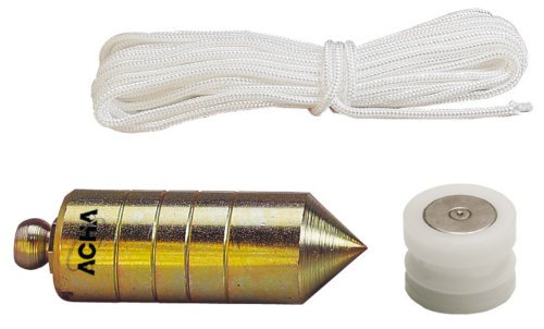 Acha 55133D - Plomada de acero zincada + nuez diábolo magnética de nylon (10)