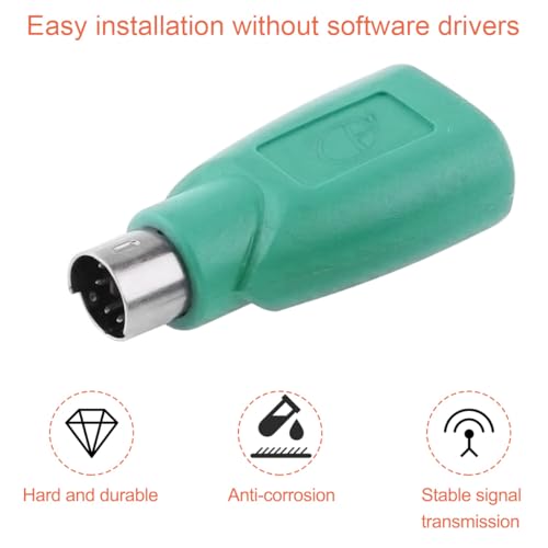 HAAMNING7 PS/2 auf USB A Stecker auf Buchse Adapter für PS2 Jack auf USB A Plug für Maus und Tastatur, 4 Stück