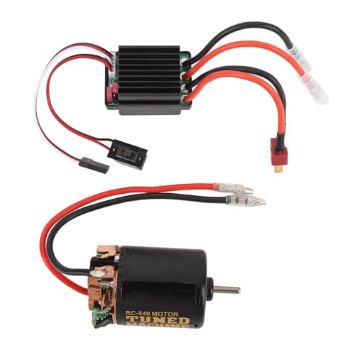 RC Brush Motor ESC Combo, 540 13T Brushed Motor with T Plug for Axial SCX10 90046, Gen 8 1/10 RC Car, High Strength Magnets