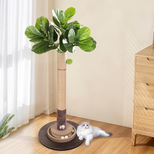 Rascador para gatos torre de 35 pulg con pelota colgante miniatura 1