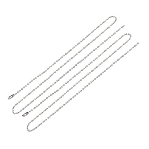 Aexit 2pcs 304 Lighting fixtures and controls Stainless Steel Clasp Ball Chain Keychain Silver Tone 2.4mm Dia 70cm Length