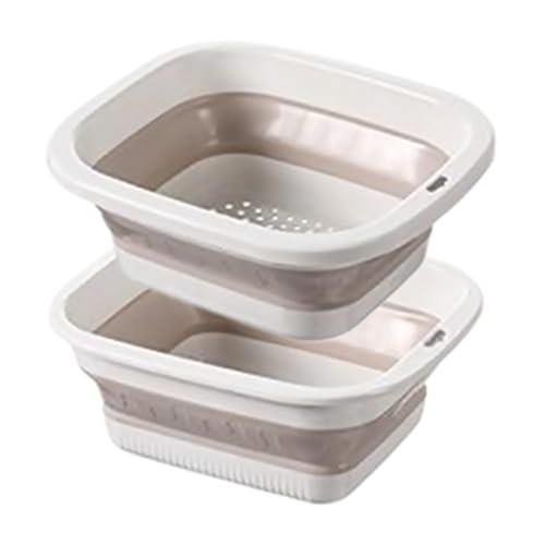 Colander For Kitchen - Double Layer Drain Basket Fruit Bowl | Food Prep Containers Pasta Drainer | Folding Colander Bowl Strainers For Kitchen Spaghetti, Vegetable, Fruit