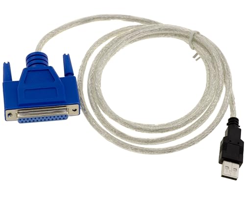 KALEA-INFORMATIQUE Cordon Convertisseur LPT IEEE1284 parallèle vers USB avec Prise DB25 Femelle. Longueur 1.2M