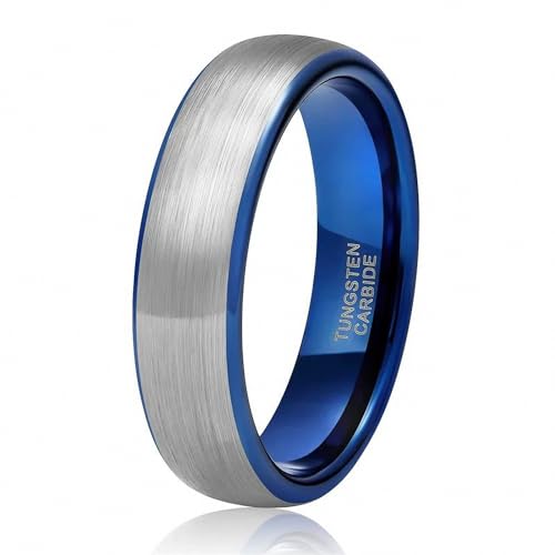 Anillo de tungsteno grabado de 4 mm antirrayas para parejas