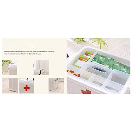 Image of First Aid Kit Portable Emergency Box Container Bin Plastic Medicine Storage Box Family Emergency Kit Storage Box