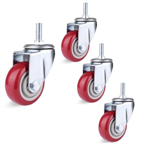 Roulettes pivotantes à tige filetée M10 M12 M16 avec frein lot de 4 pour chariot