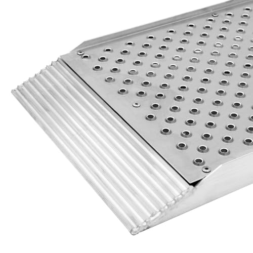 Guardian S-4812-1500-P Dual Runner Shed Ramps with Punch Plate Surface - 12\" Wide, 4\' Long
