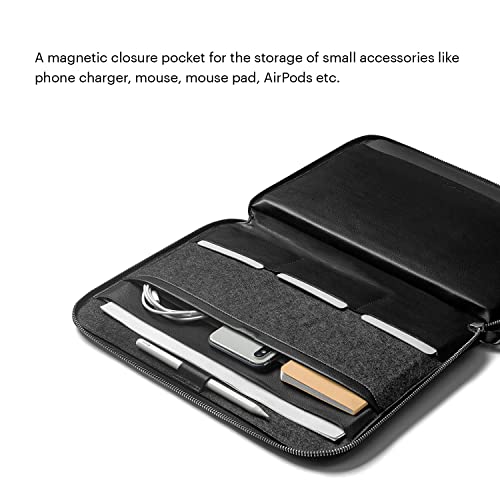 Image of DailyObjects Urbane Tech Folio - Black, Gadget Organiser Tech Kit for Laptops and Office Accessories|Vegan Faux Leather|Lightweight and Soft|Sensitive Material with YKK Zipper