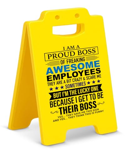 Funny Boss Gifts for Men Women, Birthday Gifts for Bosses Male Female from Employee, Boss Day Gift Fun Office Desk Little Signs