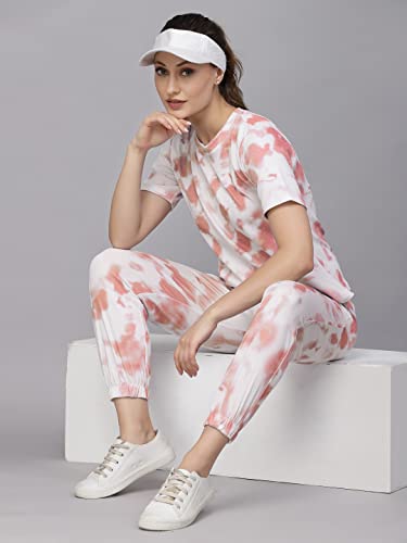 Image of Tarshika Women Women's Tie Dye Printed Short Sleeve Long Tracksuit Co-ord Set