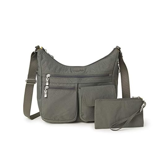 Baggallini Everywhere bagg with RFID, Pewter Zebra