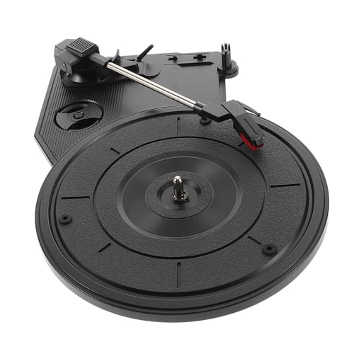 Platine vinyle vintage en plastique noir avec haut-parleurs