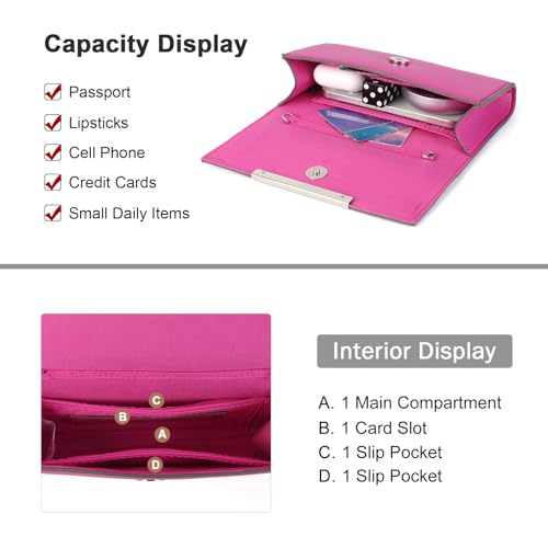 Image of AFKOMST Clutch Purses for Women Small Convertible Wristlet and Evening Bag | Vegan Leather, Fits 6.7-inch Phone /Passport, Versatile for Formal Events /Prom /Wedding /Cocktail /Night Out /Daily Use