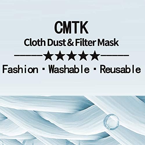 Miniatura 8 de CMTK - Máscara facial unisex antipolvo, tela negra, de algodón, lavable, reutilizable, protección contra el polvo, el polen, la caspa de mascotas
