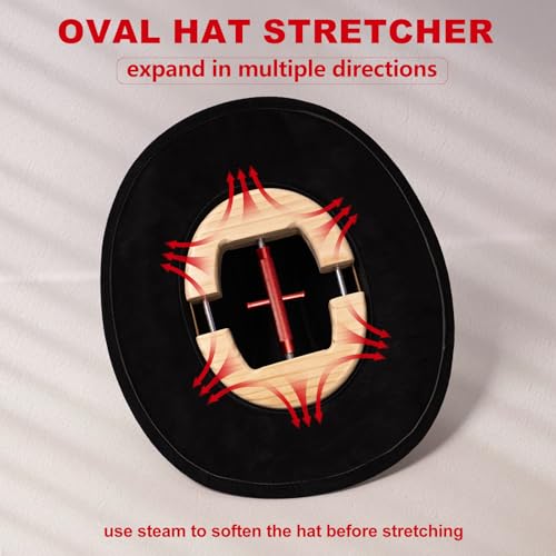 Image of Hat Stretcher, Cowboy Hat Stretcher for Fitted Hats, Hats Jack with Wrench, Extender Widener for Men Cowboy Baseball Caps