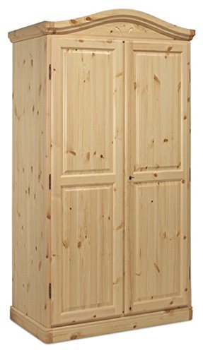 Arredamenti Rustici Armoire à 2 Portes en pin Massif -Brut