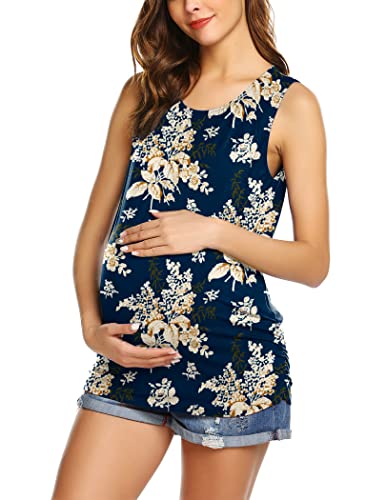 Ekouaer 3 Pack Nursing Tanks Breastfeeding For Women Summer Friendly Cotton Maternity Tops S #TOP1