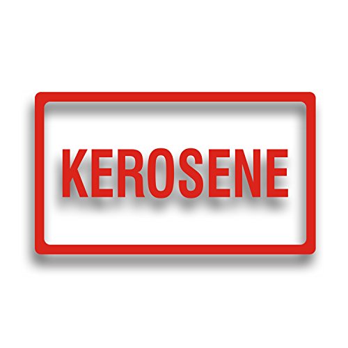 Barrel, Drum, Tank or Pump Decal Label - Kerosene Sticker for Car Truck Service Work Shop Garage 5 3/4 x 10 inch in RED