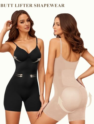 JEKAOYI Women's Shapewear Bodysuit Mid Thigh Tummy Control Body Shaper - image 4