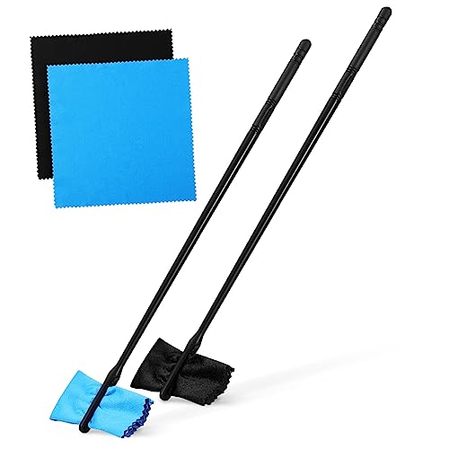 VANZACK Flute Cleaning Tools Set 2 Plastic Cleaning Sticks 4 Polishing Cloths Flute Swab Cleaner Tarnishing Cloth