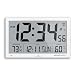 Marathon Slim Atomic Wall Clock with Jumbo Display, Calendar, Indoor Temperature & Humidity - Batteries Included - CL030062WH (White)