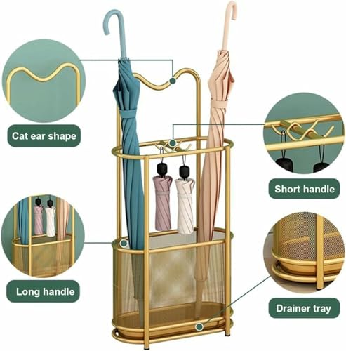Porte-parapluie en métal robuste avec plateau de récupération