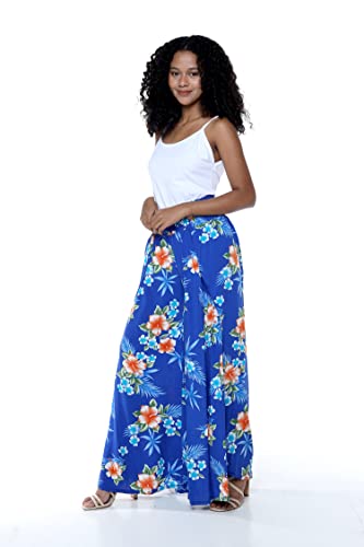 Matchable Family Hawaiian Luau Men Women Girl Boy Clothes in Hibiscus Blue4