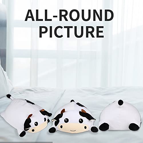 Ropelok Giant Cow Stuffed Animals Plush Toy, Cow Plush Pillow, 13.7" Stuffed Cow Plush For Kids Children Xmas Birthday Gifts (Round Eyes) #TOP2