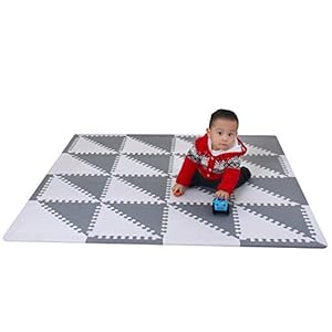 meiqicool Puzzle Play Mats Baby Crawling Mat Puzzle Play Foam Tiles Non Toxic Playmat Floor Mats for Tummy Time,3510HUI