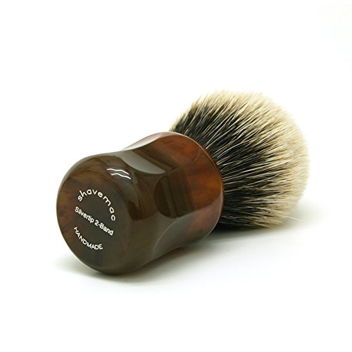 shavemac Rasierpinsel Facetts Silberspitz Dachshaar Schildpattfarben - Image 4