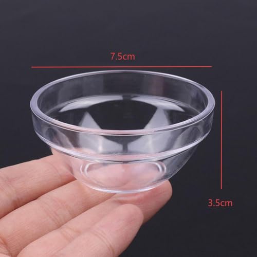 Juego de 10 tazones plásticos transparentes para mezclar miniatura 2