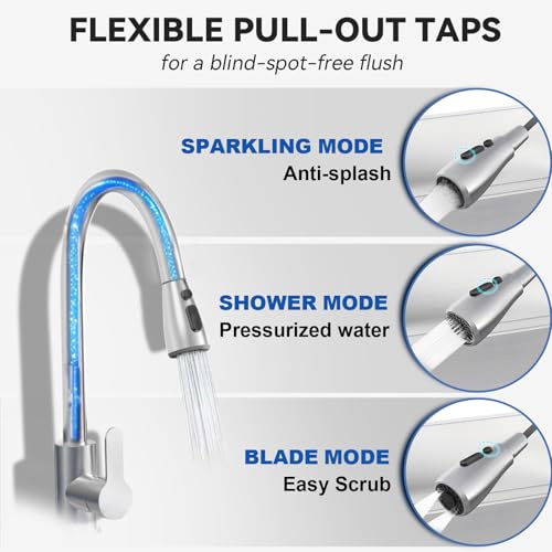 Image of 46.9Inch Stainless Steel Utility Sink 2-Compartment Commercial Sink with Pull-out Faucet, Free Standing Double Bowl Kitchen Sink for Restaurant, Garage, Shop, Cafe