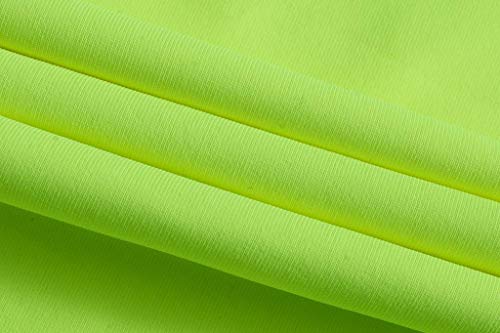 Sportides Boy's Quick Dry Active Sport Short Sleeve Breathable Compression Shirt Tee Tshirt T-Shirt Top Lbs709 Greenyellow 130/7 #TOP3