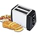 Toster 2 Slice Slice Slot, 6 Browning Settings, polerowana obudowa ze stali nierdzewnej, toster ze stali nierdzewnej idealny do chleba, angielskie babeczki, bajgle, czarny