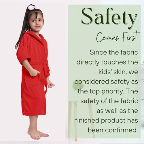 Image of CREEVA Cozy Hooded Bathrobe for Kids - Lightweight, Quick-Dry, and Perfect for Daily Use