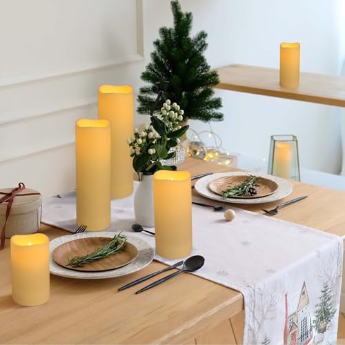 Image of 144-Pack LED Flameless Flickering Candles with Remote Control and 2 /4 /6 /8 H Timer Led Pillar Candles of Wedding, Table, Halloween,Christmas Decorations and Special Occasions (Three Sizes)