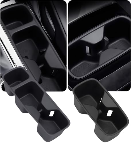 Image of Cup Holder Inserts for KIA Telluride 2025 2024 2023 2022 2021 2020, Interior Accessories Center Console Front & Rear TPE Cup Holders Covers Protector for 2020-2025 Telluride, Black
