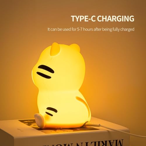 Image of Desidiya Tiger Rechargeable Silicone Night Lamp - Fun LED Tiger Lamp, Kids Night Light, Nursery Decor, Birthday Gift, Silicone LED Light