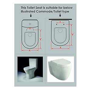 Adshank Toilet Seat Cover | White shade/color/effect | Non Soft Close Hinges | Model : AI 2004D 00 PTPn | Adaptable/Suitable for D shaped Commode / Sanitaryware / Toilet | With complete factory fitted Hinges & Seat Fixing Hardware kit included.