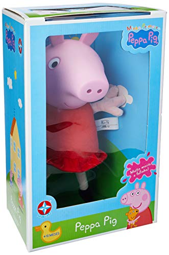 Pelúcia Peppa Pig Cabeça De Vinil 34 Cm - Estrela Brinquedos Estrela Multicores