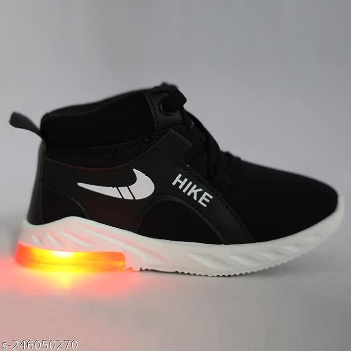 Royal Creations Kid's Canvas Polyvinyl Chloride Sole Stylish Comfortable Lightweight Shoes with Light (RC_BoyShoes with Light-7-Black-2.5-3 Y) 5 41B7BP7KdOL