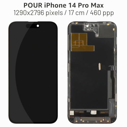 Écran iPhone 14 Pro Max OLED LADYSON tactile 3D pour modèles A2894 A2651
