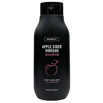 Naturepop Apple Cider Vinegar Shampoo - Clarifying Cleanser for Hair Growth & Scalp Detox - Sulfate & Paraben Free K-Beauty Formula - 16.9 fl oz / 500 ml