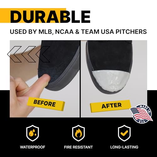 Boot Toe Protector V2 Adhesive, Extra Strong Shoe Glue Toe Protectors for Shoes and Work Boots - Waterproof, Heat Resistant, Heavy Duty Protective Layer and Shoe Repair Kit - Covers 2 Shoes, Red Color