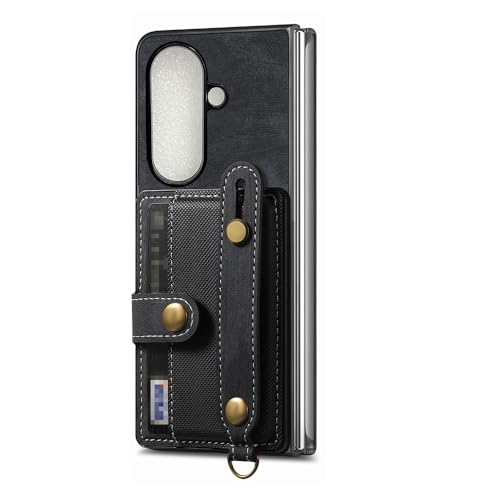 TRIPLE RIVER�EFor Galaxy Z Fold7 �P�[�X �J�o�[ �܂肽���݌^ �X�^���h�@�\ PU���U�[ �w�ʃP�[�X �X�g���b�v�t�� ������ �x���g �X�}�z�o���h �X�}�z�x���g �Ў葀�� �M�����N�V�[ �t�H�[���h7 �ی�P�[�X(�u���b�N)