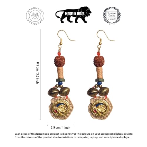 Image of Royal Queen & Empress Handcrafted Tribal Dhokra Earrings Collection for Women - Statement Ethnic Designs in Multiple Colours