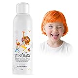 Orange Temporäre Haarfarbenspray für Kinder, Silber Sofortige Haarfarben-Alternative für Jungen Mädchen Teens Männer Frauen, Schnelles Styling für Party Weihnachten Halloween, Abwaschbar, 150ml