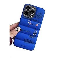 IAIYOXI Puffer Case With Sports Shoes Brand Design For IPhone 16,Sneakers Ins White Or Black Label Soft Cover-Blue Puffy Cover For IPhone 16 15 14 13 12 11 Pro Max Plus X