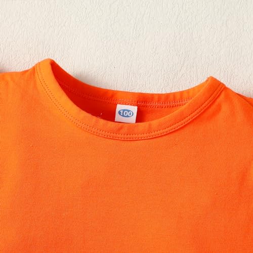 Image of Magic Park 1-14Y Toddler Ruffle T Shirt Girls Solid Color Blouse Kids Girl Short Long Sleeve Tops Casual Tee